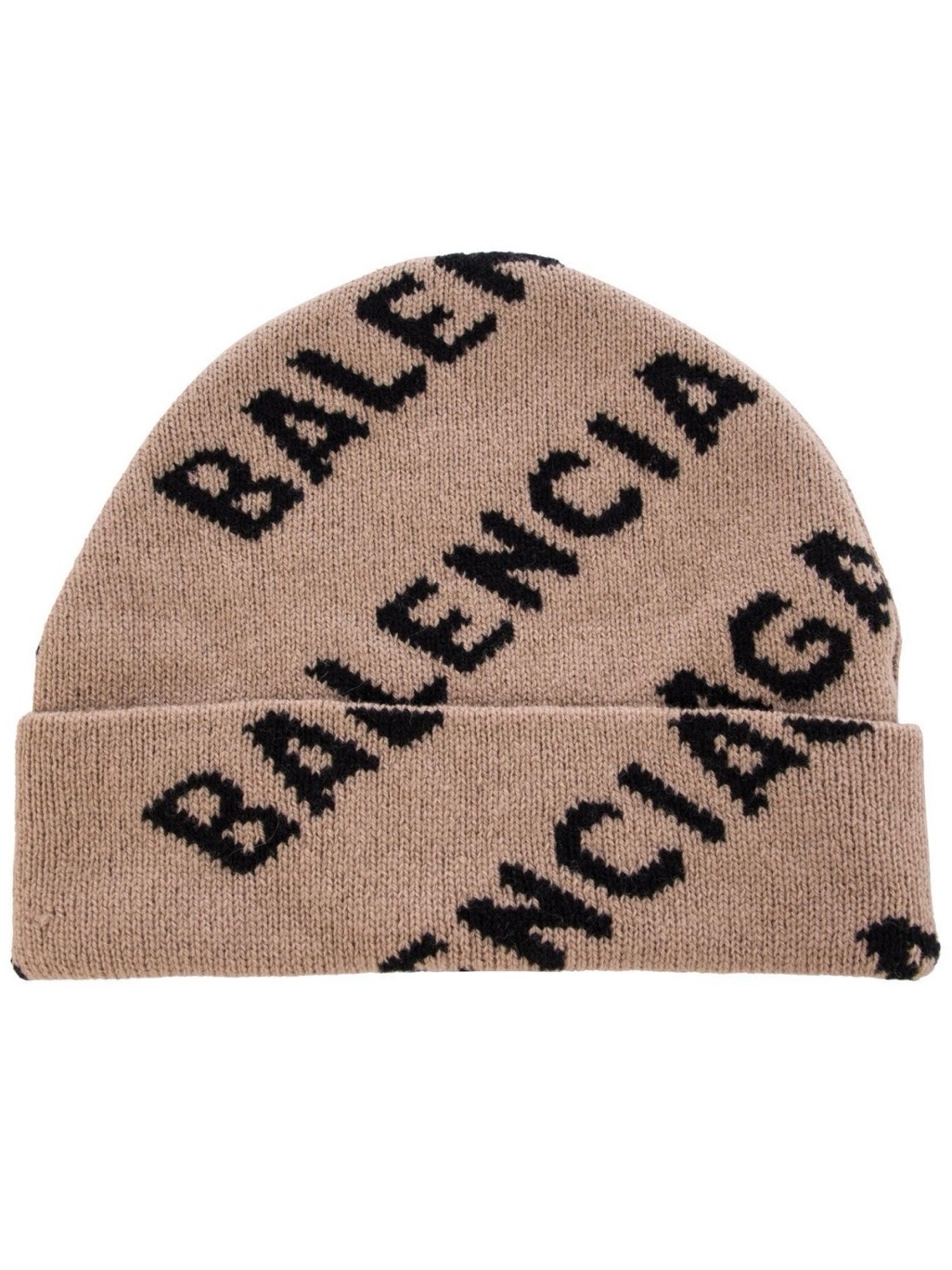 Balenciaga Logo Jacquard Knit Beanie Made In Italy